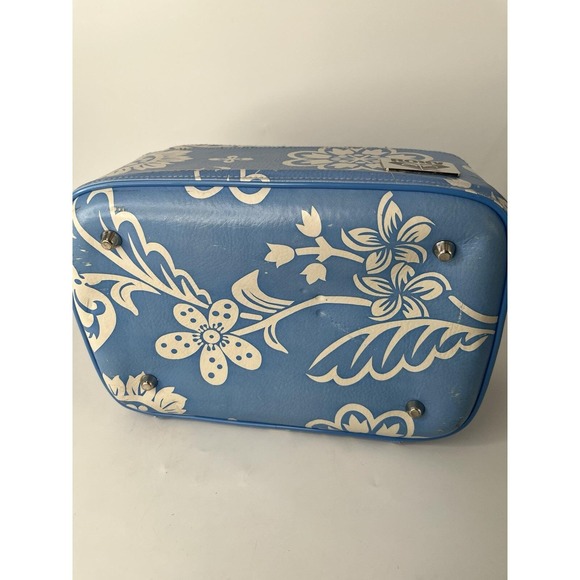 ROXY Make-Up Case Hawaiian Floral Blue Vintage Large READ - Picture 12 of 16